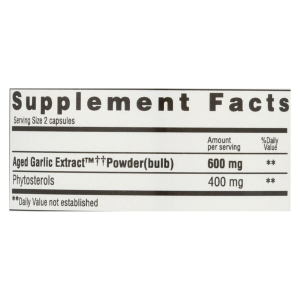 Kyolic - Aged Garlic Extract Phytosterols Formula 107 - 80 Capsules - Image 2