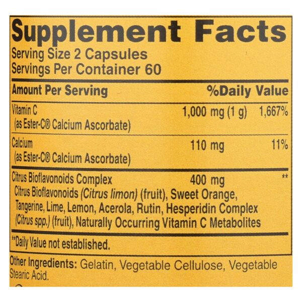 American Health - Ester-c With Citrus Bioflavonoids - 500 Mg - 120 Capsules - Image 2