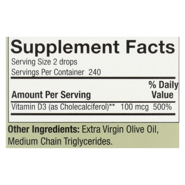 Nature's Answer - Vitamin D-3 Drops - 4000 Iu - 0.5 Fl Oz - Image 2