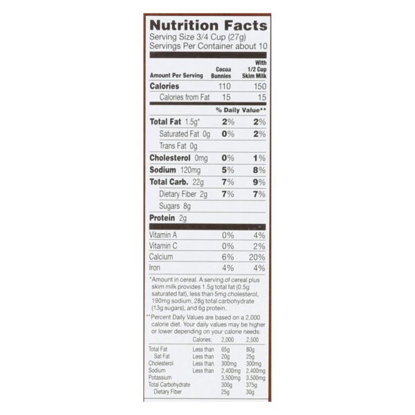 Annie's Homegrown Organic Cocoa Bunnies Oat With Corn And Rice Cereal - Case Of 10 - 10 Oz. - Image 2