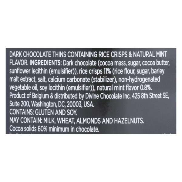 Divine - Crisp Thns Dark Chocolate Mint - Case Of 12 - 2.8 Oz - Image 2