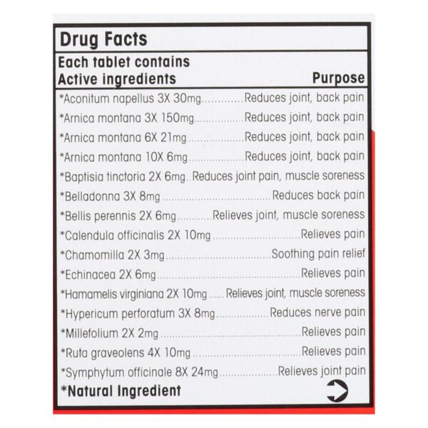 T-relief - Pain Relief Tablets - Arnica Plus 12 Natural Ingredients - 100 Tablets - Image 2