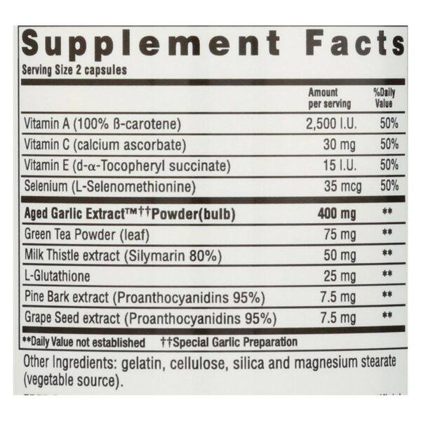 Kyolic - Aged Garlic Extract Detox And Anti-aging Formula 105 - 100 Capsules - Image 2