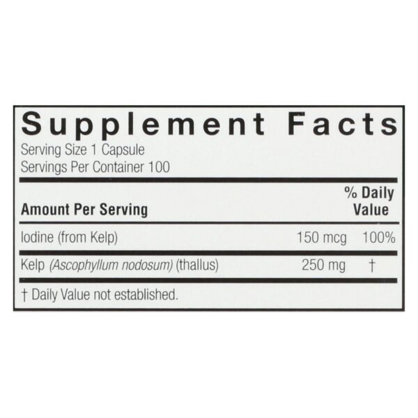 Nature's Answer - Kelp Thallus - 100 Capsules - Image 2