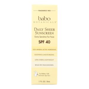 Babo Botanicals - Sunscreen - Daily Sheer - Spf 40 - 1.7 Oz
