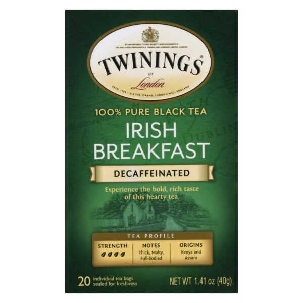 Twinings Tea Breakfast Tea - Irish Decaf - Case Of 6 - 20 Bags - Image 2