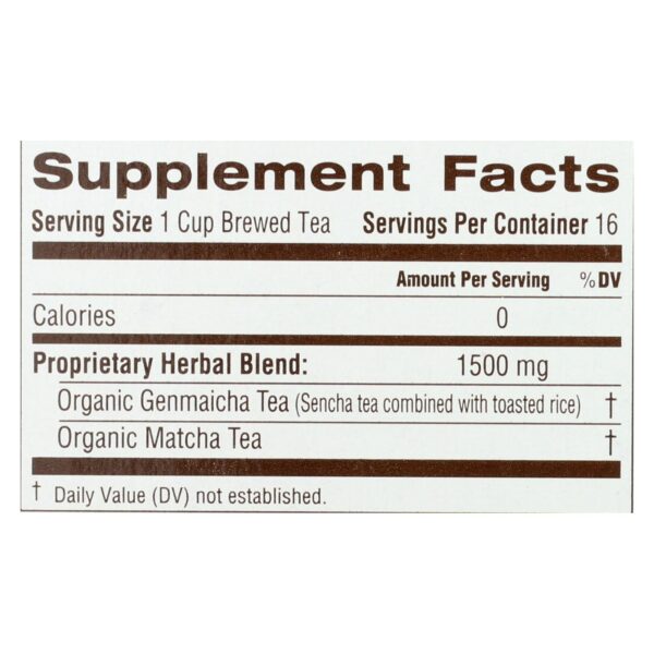 Traditional Medicinals - Green Tea Mtcha W/rce - Case Of 6 - 16 Bag - Image 2