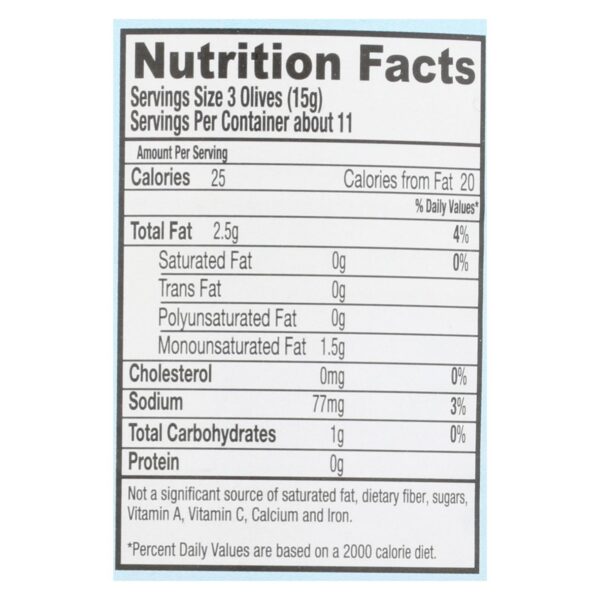 Santa Barbara Pitted Olives - Large Black - Case Of 12 - 5.75 Oz. - Image 2