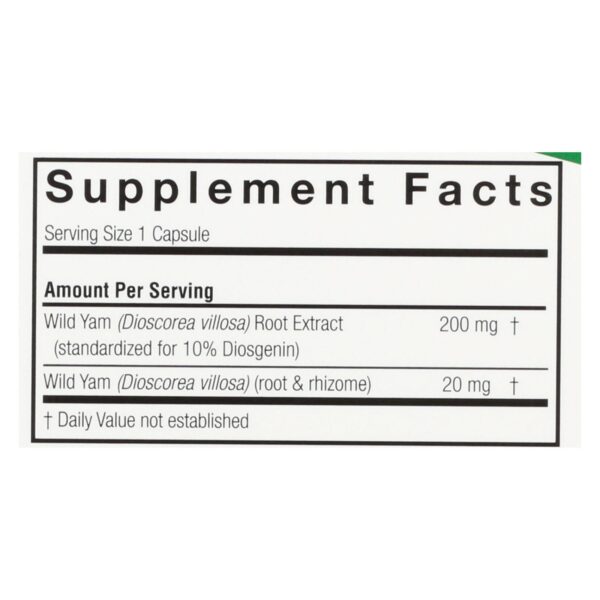 Nature's Answer - Wild Yam Root Extract - 60 Vegetarian Capsules - Image 2