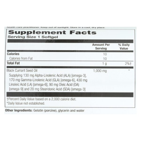Health From The Sun Black Currant Oil Dietary Supplement - 1 Each - 60 Sgel - Image 2