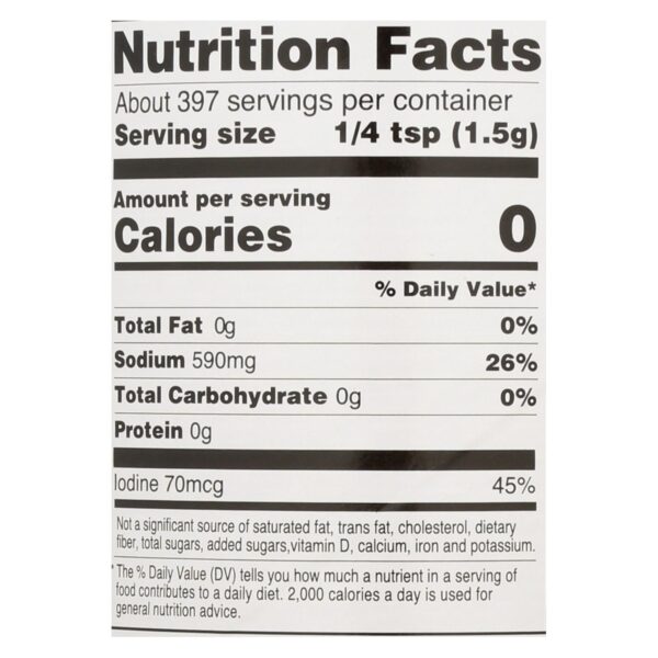 Hain Sea Salt - Iodized - Case Of 8 - 21 Oz - Image 2