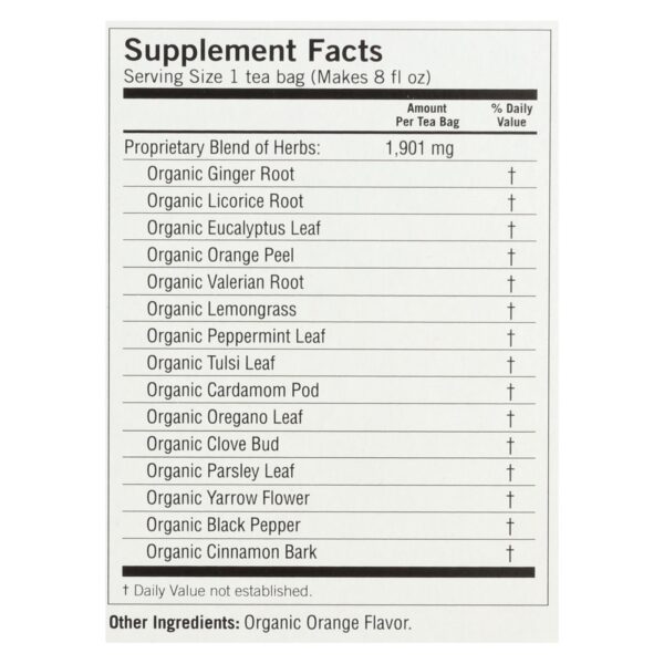 Yogi Organic Cold Season Herbal Tea Caffeine Free - 16 Tea Bags - Case Of 6 - Image 2