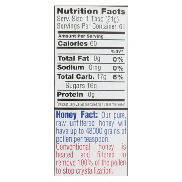 Bee Flower & Sun Honey - Honey Wild Flower - Case Of 6 - 44 Oz - Image 2