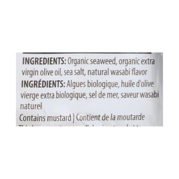 Seasnax Seaweed Snax - Organic - Wasabi - Case Of 12 - .36 Oz - Image 2
