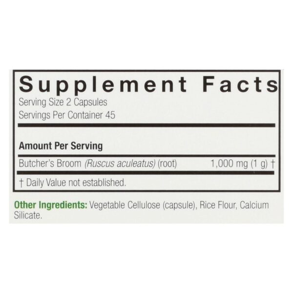 Nature's Answer - Butcher's Broom Root - 90 Vegetarian Capsules - Image 2