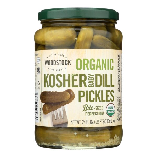 Woodstock Organic Kosher Baby Dill Pickles - Case Of 6 - 24 Oz - Image 3