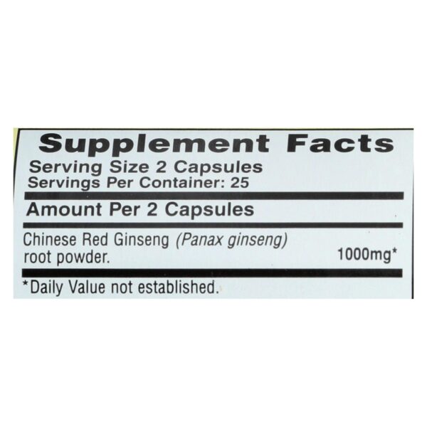 Imperial Elixir Chinese Red Ginseng - 500 Mg - 50 Capsules - Image 2