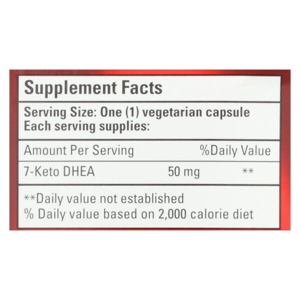 Bio Nutrition - 7 Keto Dhea 50 Mg - 50 Vegetarian Capsules - Image 2