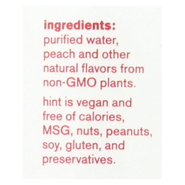 Hint Peach Water - Peach - Case Of 12 - 16 Fl Oz. - Image 2
