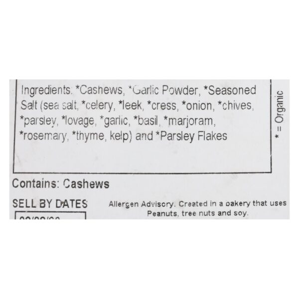 Grandy Oats Herb Cashews Garlic - Single Bulk Item - 10lb - Image 2