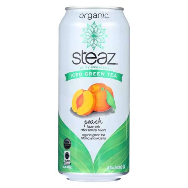 Steaz Lightly Sweetened Green Tea - Peach - Case Of 12 - 16 Fl Oz. - Image 3