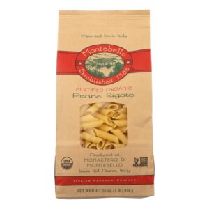 Montebello Organic Pasta - Penne Rigate - Case Of 12 - 1 Lb.