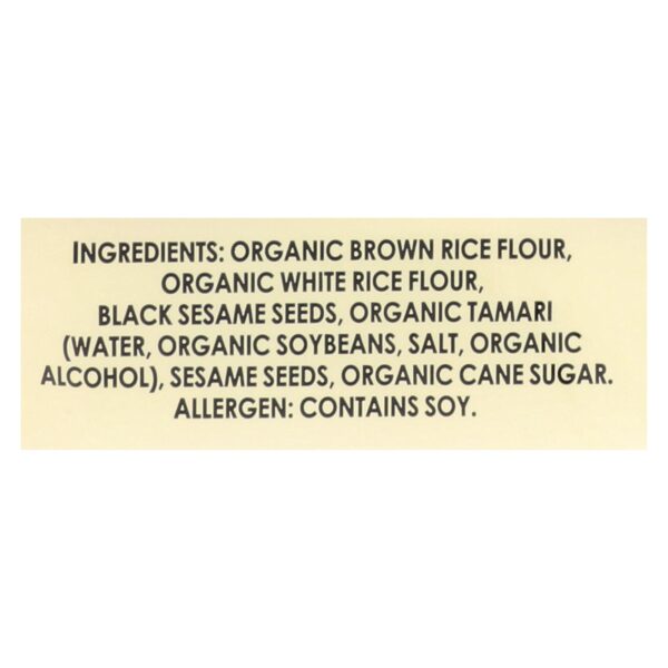 Edward And Sons Brown Rice Snaps - Black Sesame - Case Of 12 - 3.5 Oz. - Image 2