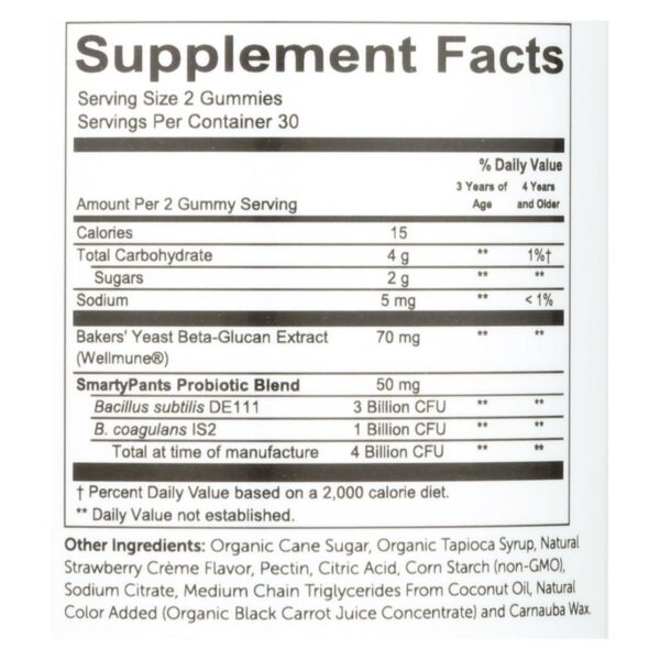 Smartypants Kids Probiotic - Straw Creme - 60 Count - Image 2