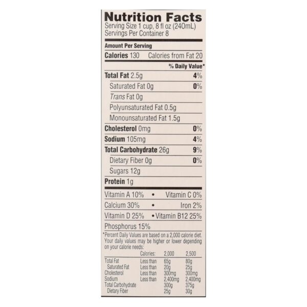 Rice Dream Original Rice Drink - Enriched Vanilla - Case Of 8 - 64 Fl Oz. - Image 2