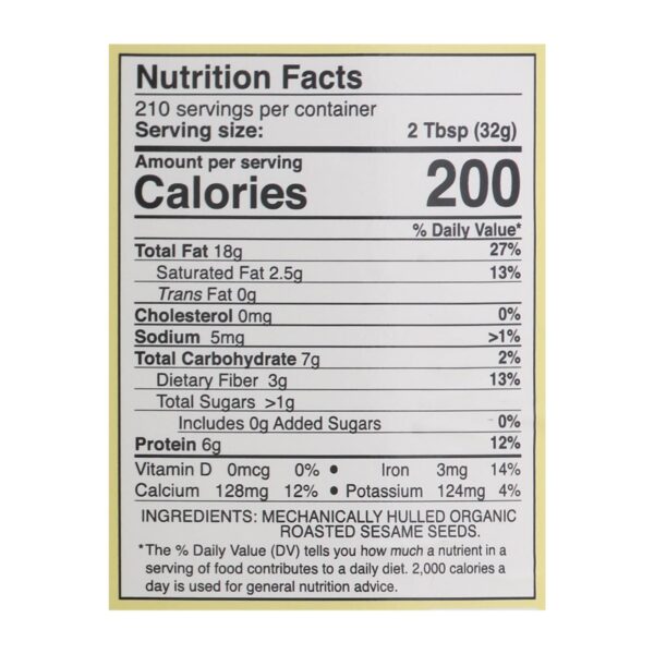 East Wind 100% Roasted Sesame No Salt Tahini - 15 Lb. - Image 2