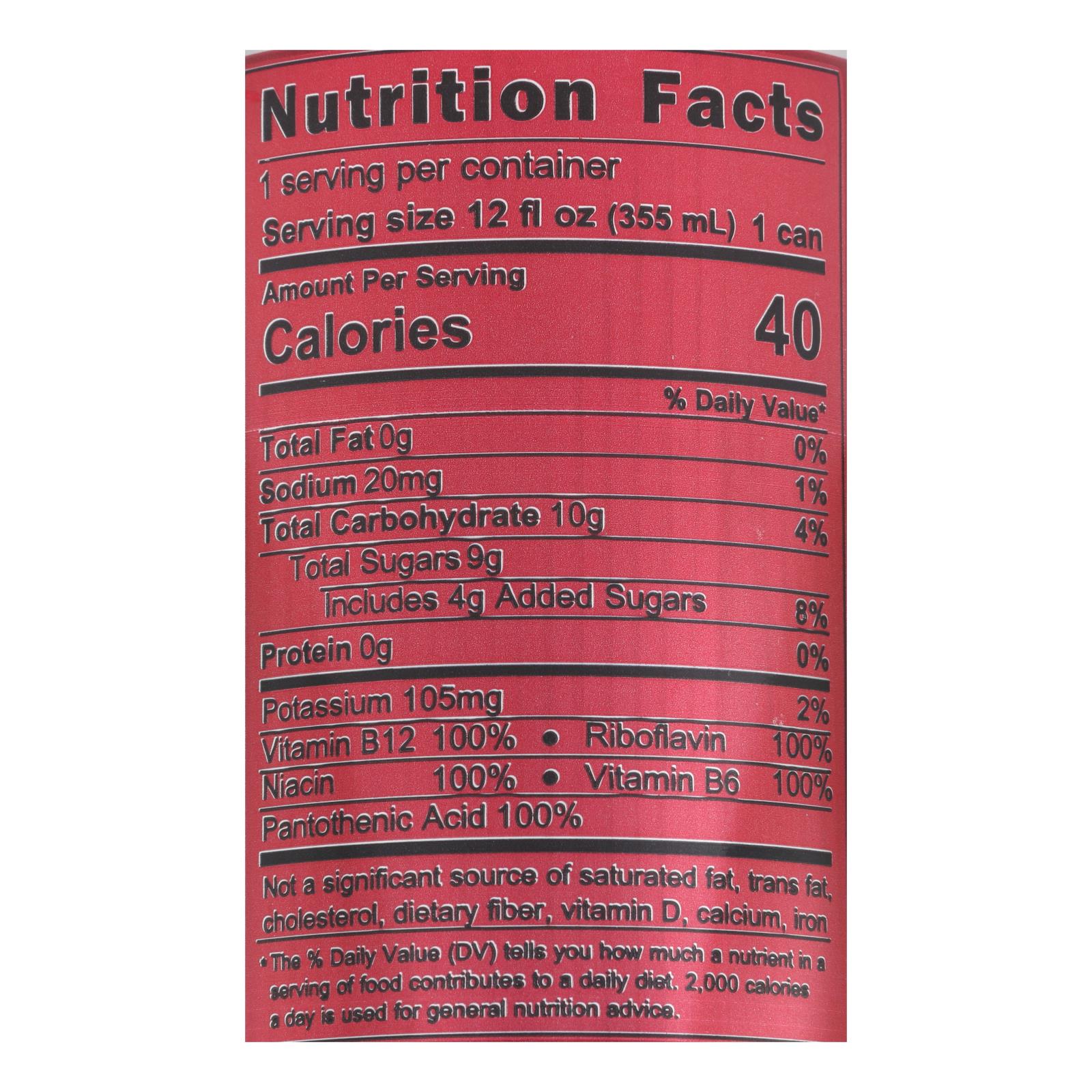 Petey's Bing Supplement Made With Bing Cherry Juice B-vitamins Vitamin C Caffeine & Ginseng Supplement  - Case Of 24 - 12 Fz - Image 2