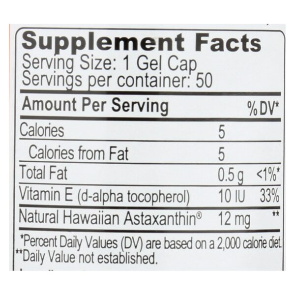 Nutrex Hawaii Bioastin Hawaiin Astaxanthin - 12 Mg - 50 Gel Caps - Image 2