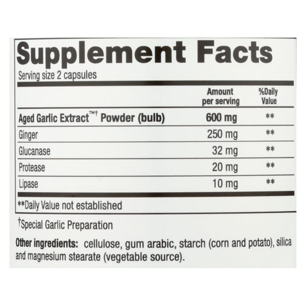 Kyolic - Aged Garlic Extract Candida Cleanse And Digestion Formula102 - 200 Vegetarian Capsules - Image 2