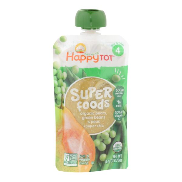 Happy Tot Toddler Food - Organic - Stage 4 - Green Beans Pear And Pea - 4.22 Oz - Case Of 16 - Image 2