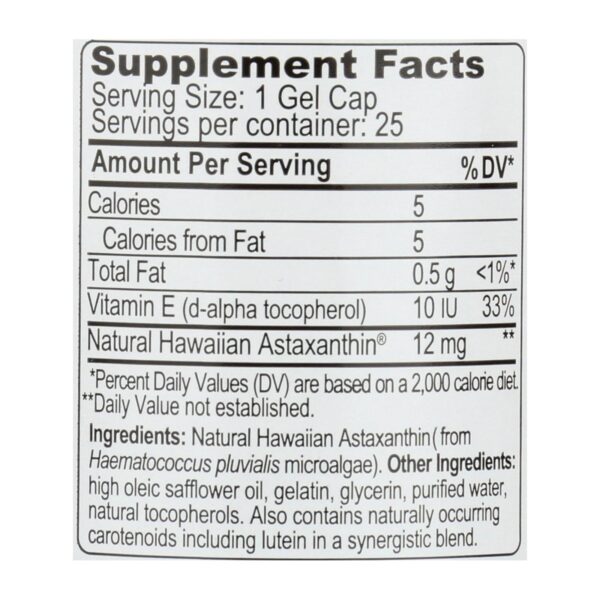Nutrex Hawaii Bioastin Hawaiian Astaxanthin - 12 Mg - 25 Gel Caps - Image 2