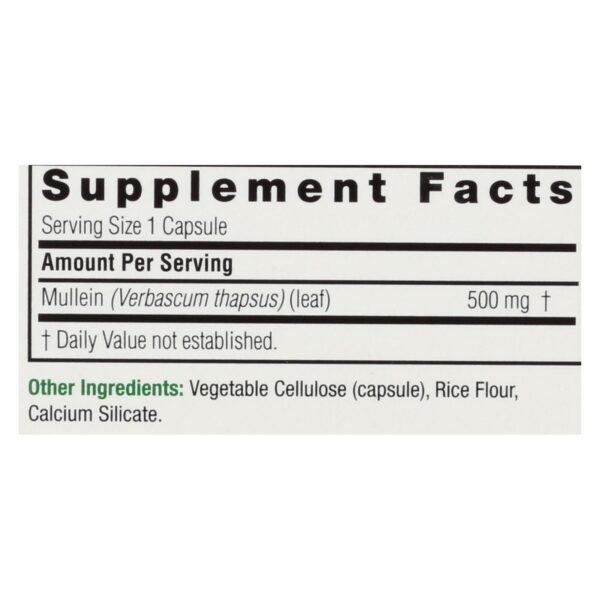 Nature's Answer Mullein Leaf Dietary Supplement  - 1 Each - 90 Sgel - Image 2